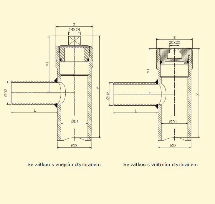 Navrtávací T-kusy typ FT pro potrubí přípojky z oceli